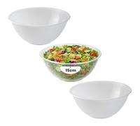ANGIX 3 x 15cm Mixing Bowls (1000ml) Microwave & Dishwasher Safe Transparent Kitchen Bowl for Baking, Cooking & Food Prep Lightweight Clear Plastic Salad Serving Bowls