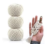 ANGIX 3 x Cotton String Rolls 60M Each Roll Natural White Cotton Twine for Parcel Wrapping, Arts & Crafts, Gardening, Gift Wrapping, DIY Projects, Kitchen Use & Household Tasks