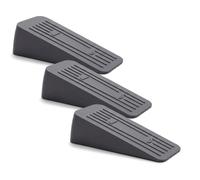 ANGIX 3 x Door Stops Heavy Duty Rubber Anti Slip Door Stoppers, Wedge Door Stop for Home Office, Non Scratch Floor Door Wedges for Wood Tile Laminate Carpet, Grey Door Holder Stopper