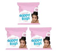 ANGIX 3 x Fragranced Nappy Bags with Tie Handles, Disposable Nappy Sacks for Home & Travel, Baby Waste Diaper Changing Bin Bags