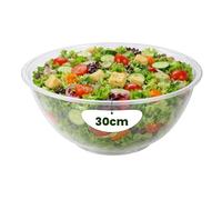 ANGIX 30cm Clear Plastic Kitchen Mixing Bowl, Serving Bowl | Lightweight, Easy to Clean, Multipurpose Mixing Bowl for Fruit, Vegetable, Salad - White
