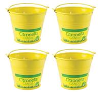 ANGIX 4 x Citronella Bucket Candles Ideal for Insect & Bugs Repellent with Fresh Lime Scent, Perfect for Gardens, Patios, and Camping