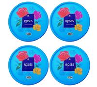 ANGIX 4 x Roses Chocolate Tub 550g (Total 2.2kg) Christmas Luxury Chocolate Variety Pack - Classic Roses Assorted Chocolates Sharing Tub for Festive Gifting, Hampers & Celebrations