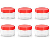 ANGIX 6-Pack 50ml Storage Jar Set with Screw Top Lids - Ideal Plastic Pots with Lids for Spice Pots, Craft Supplies, and More - Durable & Reusable Plastic Jar Containers