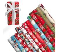 ANGIX 63m Christmas Wrapping Paper Rolls - Cute Assorted Designs Gift Wrapping Paper for Xmas, Birthday, Wedding, Holiday Party & Festive Decoration - Wrapping Paper for All Occasions