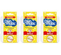 ANGIX 9 x Dishmatic Non Scratch Refills Sponge Heads Replacement Dish Brush Refills Soft Non Scratch Cleaning Sponge Refills for Pots Pans Glass Crockery Kitchen Cleaning Accessories