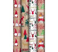 ANGIX Christmas Colourful Gift Wrapping Papers with 4 Unique Design to Bright Up Any Festivals and Occasions