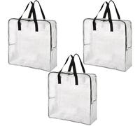 ANGIX IIKEA 3Pcs DIMPA Storage Bag 65 x 22 x 65 cm Transparent Dimpa Extra Large Storage Bag for Car Tyres, Clothes, Gear, DIY Storage, Clear Heavy Duty Bags, Moth & Moisture Protection - Sold