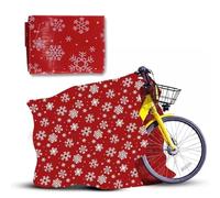 ANGIX Super Jumbo Bike Sack 2m x 1.45m - Extra Large Christmas Wrapping Bag for Bike, Ride-On Toys & Big Presents - Red Snowflake Design Xmas Gift Bag - Reusable Oversized Christmas Sacks