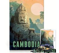 Angkor Wat Cambodia Puzzle for Teenagers 1000 Pieces Brain Teasing Soothing Hobby Solid Lock Thoughtful Gift (38x26cm)