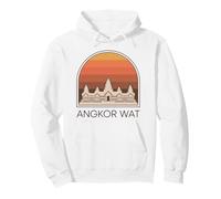 Angkor Wat Cambodia, Retro Sunset and Temple Pullover Hoodie