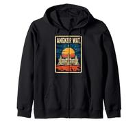 Angkor Wat Cambodia Temple Vintage Travel Souvenir Khmer Zip Hoodie