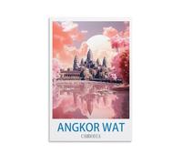 Angkor Wat Cambodia Travel Poster Canvas Art Print Office Family Bedroom Decorative Posters Gift Wall Decor Poster 20x30inch(50x75cm) Unframe