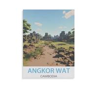 Angkor Wat Cambodia Vintage Travel Poster,Puzzle 1000 Piece Jigsaw Puzzles for Adults, Classic Puzzle Difficult Puzzle for Kids Teenagers Educational Game Toys Gift for Home Travel(38x26cm)-AF30