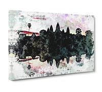 Angkor Wat In Cambodia Canvas Print | Gallery Wrapped 30mm Frame Wall Art | 20x14 inches | Ready to Hang | Abstract Picture | Living Room Bedroom Lounge Office