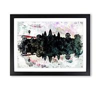 Angkor Wat In Cambodia In Abstract Modern Art Framed Print | A4 Black Framed Wall Art | Ready to Hang | Abstract Fantasy Picture | Living Room Bedroom Lounge Office