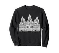 Angkor Wat Line Art Temple Landmark Drawing Sweatshirt