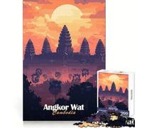 Angkor Wat Sunset 1000 Piece Puzzle For Adults Cognitive Skill Casual Relaxation Solid Lock Chic Xmas Gift (38x52cm)