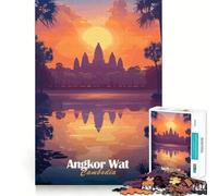 Angkor Wat Sunset Adult Jigsaw Puzzles1000 Pieces Brain Game Gift High Precision Die Cut Relaxing Indoor Group Activity (38x52cm)