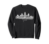 Angkor Wat Temple Line Art Cambodia Architecture Sweatshirt