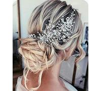 Anglacesmade Bridal Crystal Headband Rhinestone Hair Vine with Marquise for Birde Bridesmaid Wedding Hair Piece for Women and Girls (Gold)