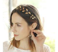 Anglacesmade Bridal Headband Leaf Hair Vine for Birde Bridesmaid Leaves Branch Wedding Wreath Prom Party Festival Hair Piece for Women and Girls (Silver)