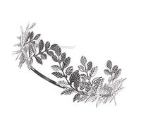 Anglacesmade Bridal Headband Leaf Vine Headband Silver Leaf Crown Leaf Tiara Wedding Headpiece Bridesmaid Prom Festival Hair Accessories for Women and Girls(Silver)