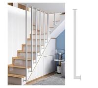 Angle Adjustable Metal Stair Spindles, Metal Stair Baluster Posts L-Shaped Indoor Outdoor Black White Gold Multiple Sizes(White-1 Pc,51.2in/130cm)
