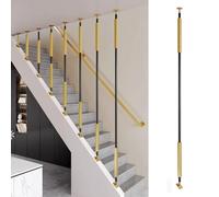 Angle Adjustable Wrought Iron Stair Balusters - Universal Metal Spindles for Slope Staircases Prevent Falls Available in Black/Gold/White (220cm/86.6in/7.2ft)