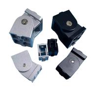 Angle Bracket 1pc Aluminum Profile Living Hinge Fittings Flexible Pivot Joint Connector(40*40 Black)