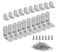 Angle Brackets 20PCS L Brackets, Stainless Steel Coner Bracket Small Shelf Brackets 0.79in/1.58in with Screws for Wood Shelves Bracing Repairing304 Stainless Steel