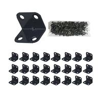 Angle Brackets 24 Pcs,L Sleeper Brackets Metal Corner Braces,Stainless Steel Right Angle Braces Bracket for Wood,Fix and Repair for Indoor and Outdoor Wooden Furniture,Fences,Windows(Black)