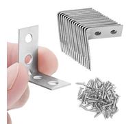 Angle Brackets for Wood Corner Bracket 16 Pcs Galvanised L Shaped Brackets for Fixing and Repairing Small Shelves, Windows, and Cabinets | 25mm x 25mm