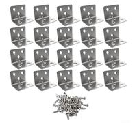 Angle Connectors L Shape 90 Degree Wooden Connector with Screws for Woodworking Projects (20PCS)