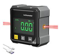 Angle Finder Digital Angle Finder with Laser, 4-Side Strong Magnetic Digital Angle Gauge with Laser, IP54 Waterproof Inclinometer Level, USB Charging, Professional Choice for Wood Renovation (A)