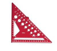 Angle Finder Measuring Tool, 7in Speed Square for Professional Carpentry, Carpenters Square with Hexagonal Holes, Aluminum Alloy Triangle Ruler for Builders Joiners with Conversion Chart (Red)