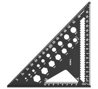 Angle Finder Measuring Tool, Speed Square for Professional Carpentry, Carpenters Square with Hexagonal Holes, Multifunctional Aluminum Alloy Triangle Ruler for Builders Joiners with Conversion Chart