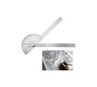 Angle Finder Tool, 1 Pcs 180°Angle Finder, Stainless Steel Metal Protractor, Adjustable Round-Tip Ruler, Suitable for Woodworking, Metalworking and Construction Projects（10cm）