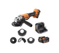 Angle Grinder 115mm + 125mm Cordless 18V Brushless 4.0ah AEG