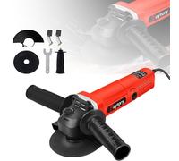 Angle Grinder 900W Corded Electric Angle Grinder 4.5 inch 115mm Disc Grinder Power Tool with Auxiliary Handle, Wrench and Wheel Disc 12000 RPM for Cutting Grinding Polishing, Red