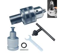 Angle Grinder Drill Chuck Adapter, 5/8"-11 Female to 1/2"-20UNF Male Arbor Converter with Spare 0.5” Conversion Adapter, 1/16"-1/2" Metal Drill Chuck for Metal Fabrication and Woodworking DIY Projects