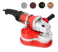 Angle Grinder Electric Concrete Grinder - 3-Head Floor Polisher Machine with Auxiliary Handle, Extension Pole & 6 Speed Adjustment for Cutting, Grinding, Polishing, Sharpening