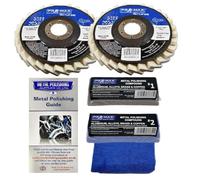Angle Grinder Metal Polishing Kit for Aluminium Alloy Brass 5pc - Felt Flap