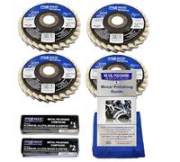Angle Grinder Metal Polishing Kit for Aluminium Alloy Brass 5pc - Felt Flap