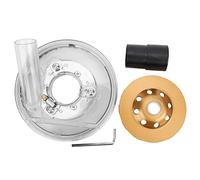 Angle Grinder Particle Shroud | 99% Particle Collection for Concrete/FRP/Composite | 100mm Grinding Wheel Guard with Leather Gasket | Universal Fit for 100/125 Type Grinders