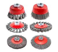 Angle Grinder Wire Brush | 6-pieces Knotted Wire Wheel Brush - M14 Angle Grinder Detailing Attachment for Metalworking Woodworking Automotive Repair Weld Cleaning Rust Removal