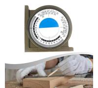 Angle Locator Level Meter with 0-90 Degree Increments and V-Grooved Edge for Pipes, Magnetic Slope Protractor with Metric & English Ruler, ABS Acrylic Measuring Tool, Brown, 95x95x30mm