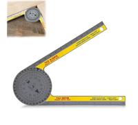 Angle Measurement Tool, 360 Protractor Angle Finder, Durable Plastic Angle Finder Tool for Woodworking, Plumbing, Construction and DIY Projects, Measures 6.5 x 18.5 cm (Yellow)