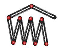 Angle Measuring Ruler 12/9/6 fold Aluminum Alloy Multi Angle Ruler Finder Measure Woodworking Construction Tool for Craftsmen Locator Guide(9 fold)
