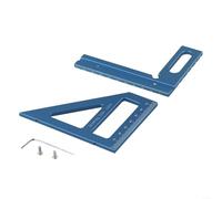 Angle Measuring Ruler 4590 Degree Square Line with Miter Triangle for Accurate 45 90 Degree Marking and Height Measurement in Carpentry and DIY (Blue)